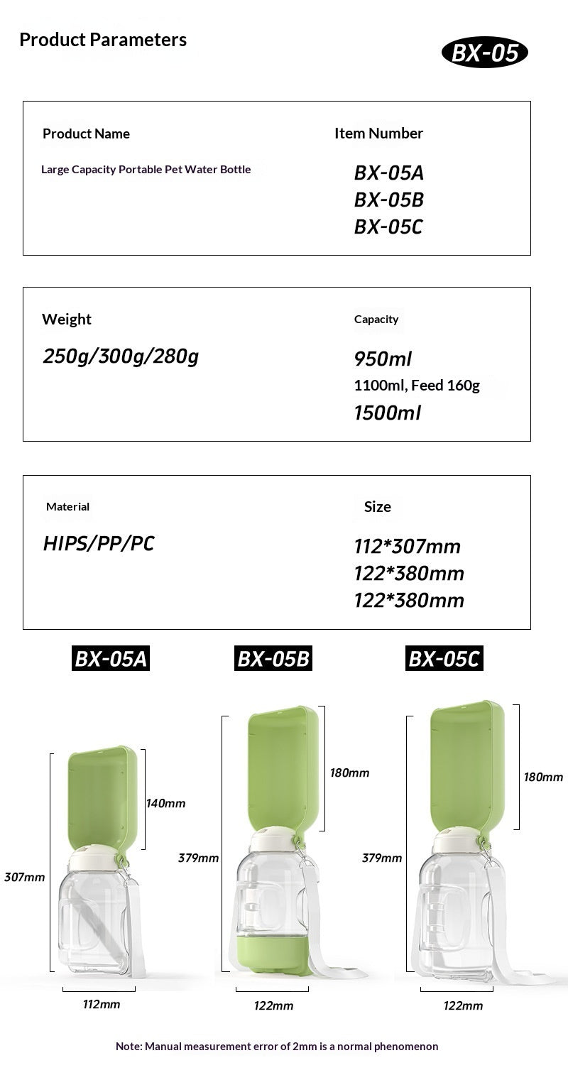 Happy Hydrated Walks – 2-in-1 Portable Dog Water & Food Bottle
